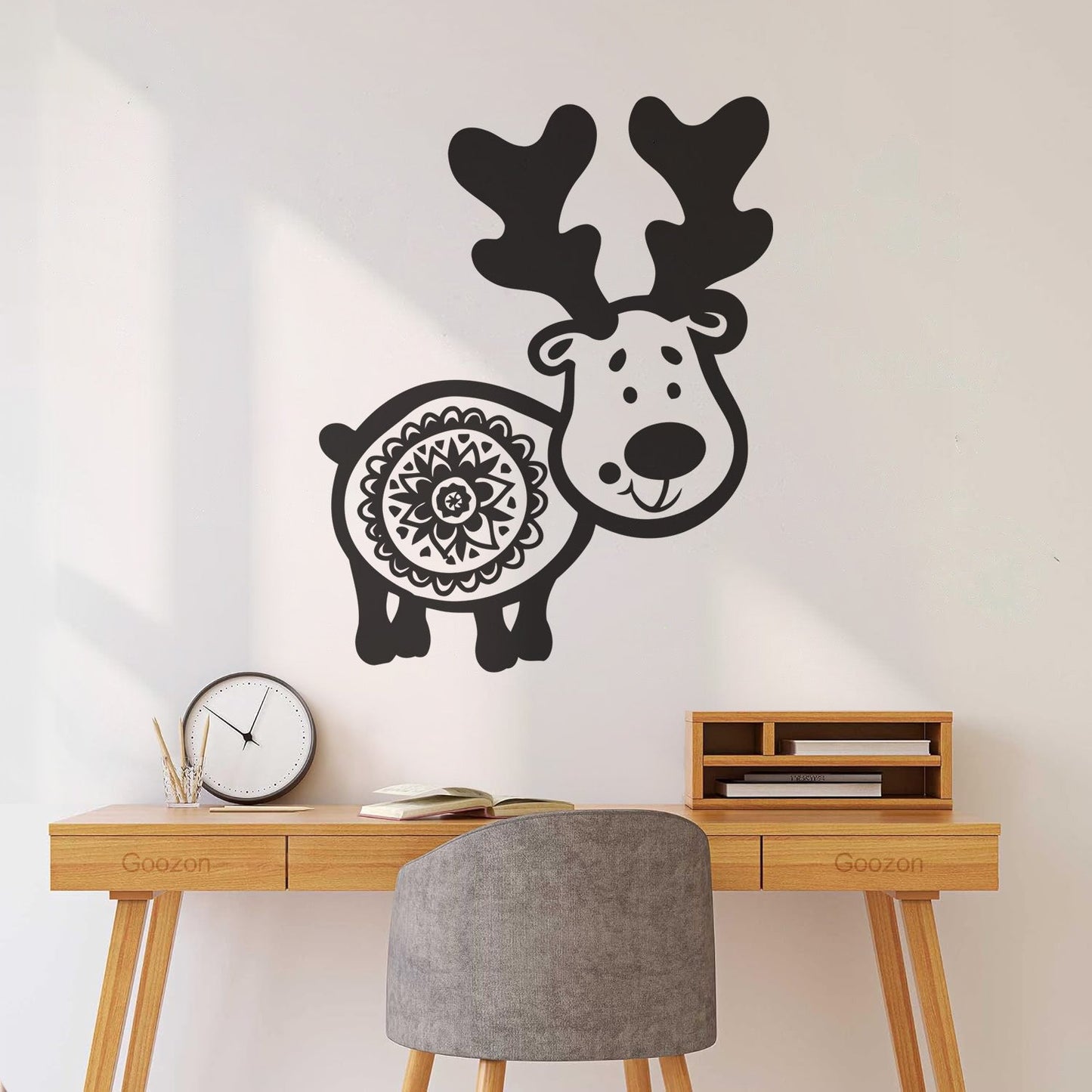 Wall Stickers Animals Symbol Funny Deer With Horns Art Decoration