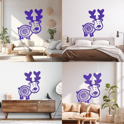 Wall Stickers Animals Symbol Funny Deer With Horns Art Decoration