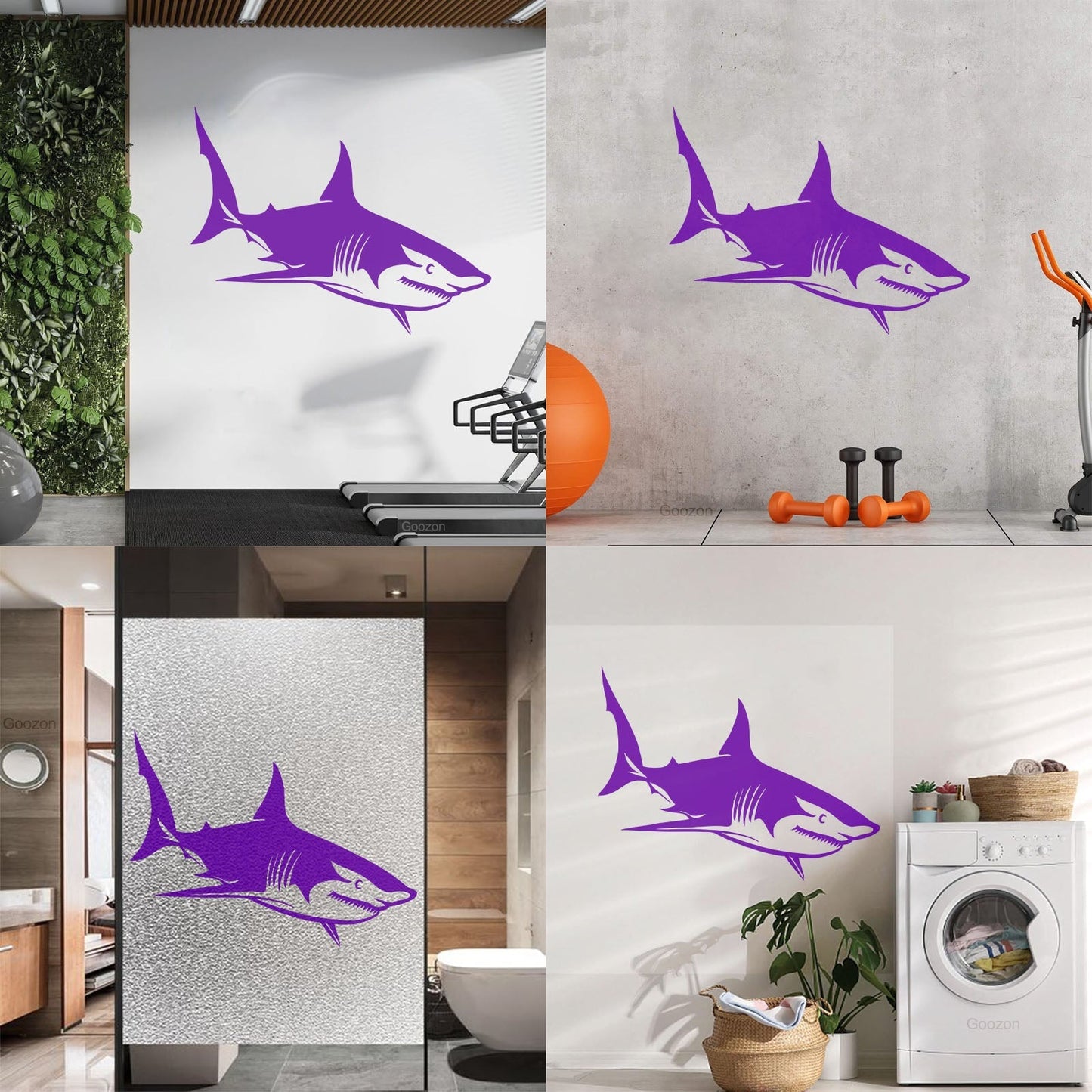 Fine Carving Decals Dangerous Sea Animal Shark Wall Beautification