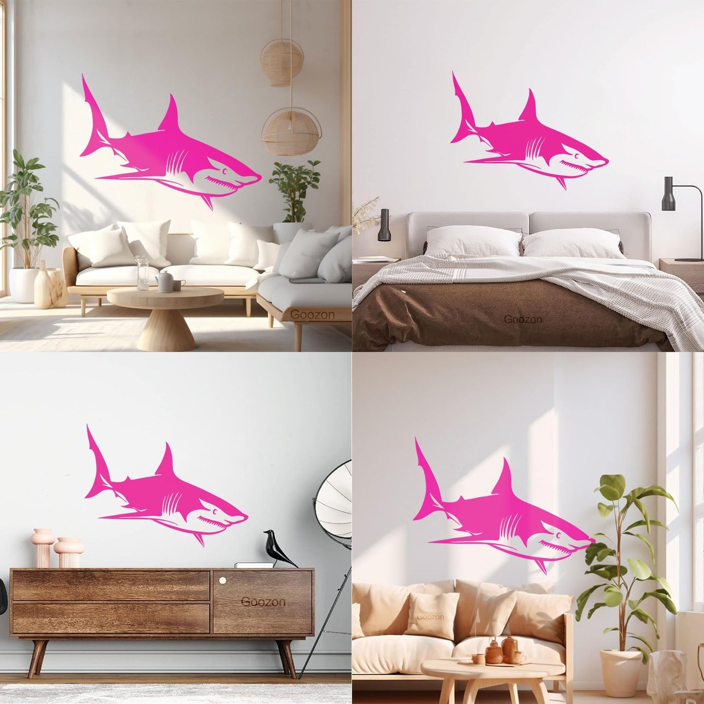 Fine Carving Decals Dangerous Sea Animal Shark Wall Beautification
