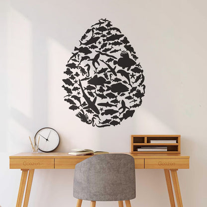 Vinyl Art Sticker Drop Sea Animals Fishing Car Body Decoration