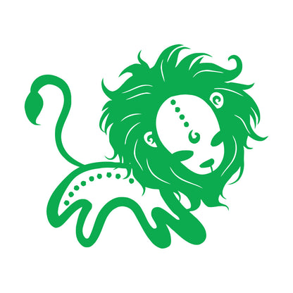 Lettering Decals Vintage Animals Funny Lion Kids Home Glass Stickers