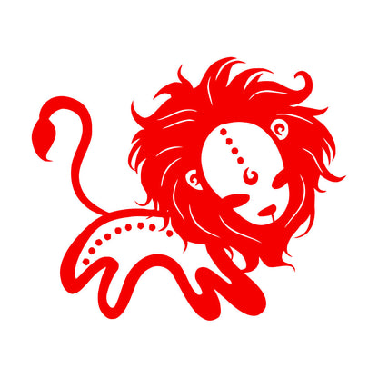 Lettering Decals Vintage Animals Funny Lion Kids Home Glass Stickers