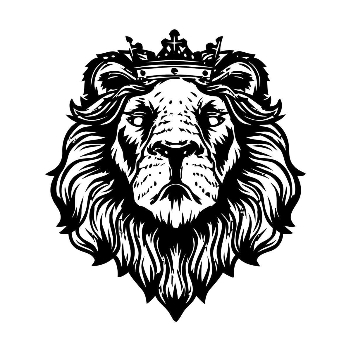 Wall Decals Pvc Lion Animal King Crown Mane Head Store Decoration