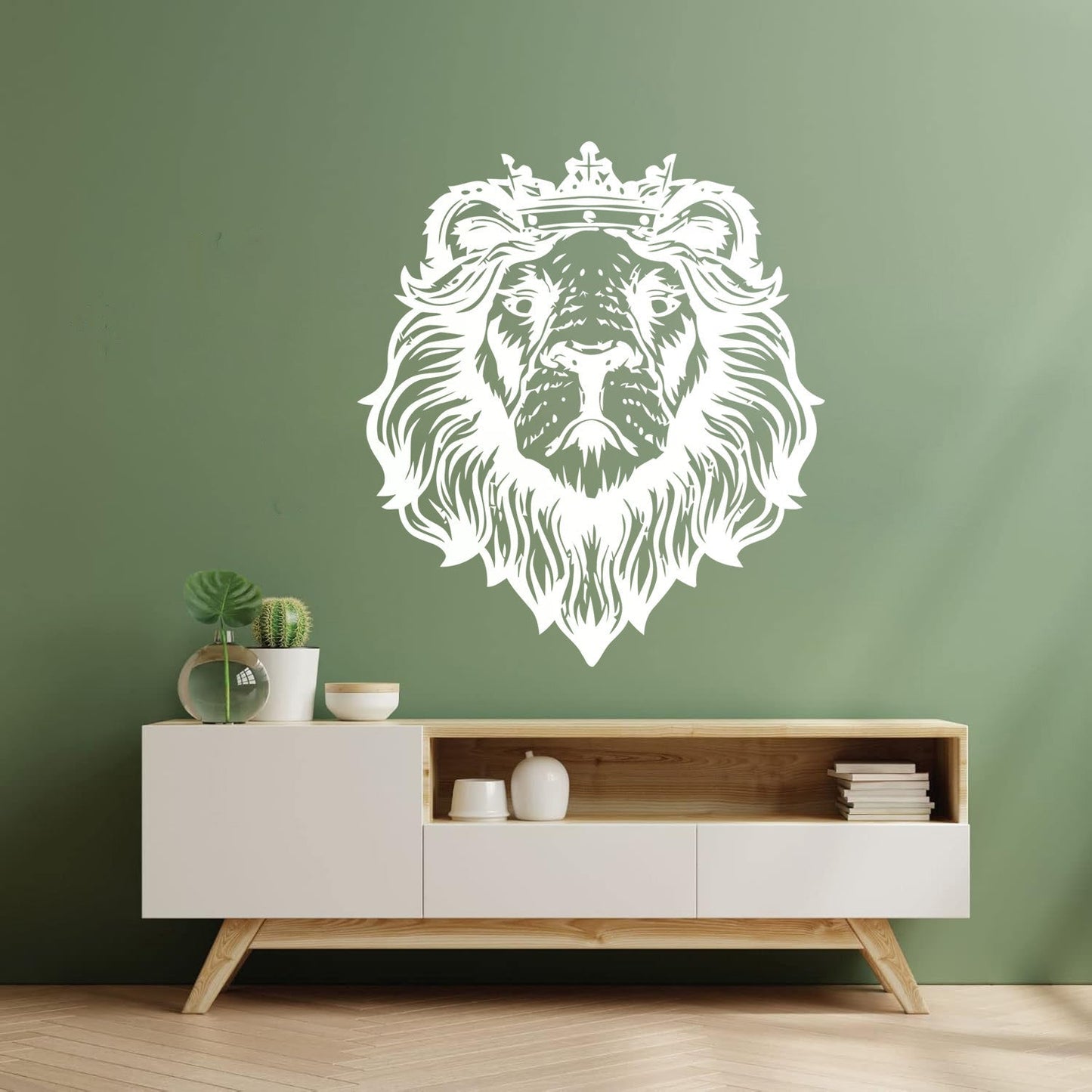 Wall Decals Pvc Lion Animal King Crown Mane Head Store Decoration