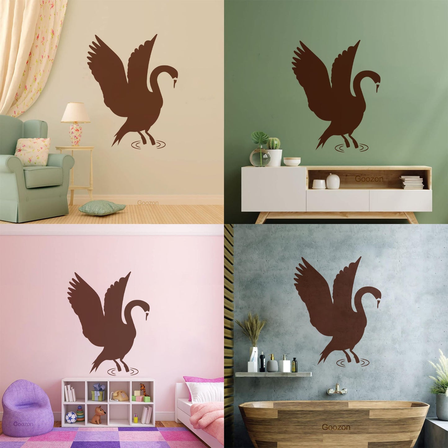 Lettering Stickers Majestic Swan Living Animal Bird Tattoo Culture