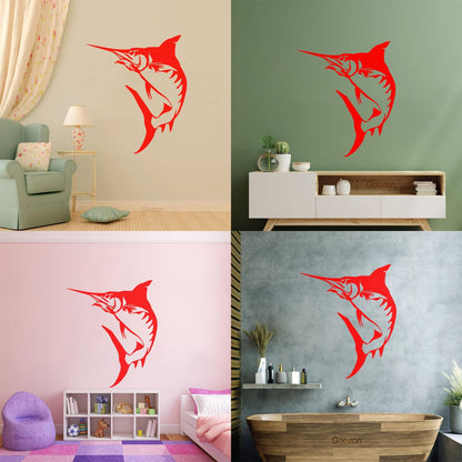 Mural And Wall Vinyl Decal Marlin Fish Fishing Hobby Marine Animal Easy Installation
