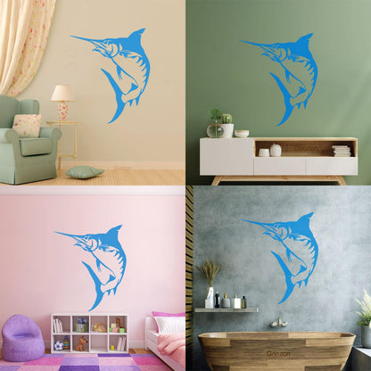 Mural And Wall Vinyl Decal Marlin Fish Fishing Hobby Marine Animal Easy Installation
