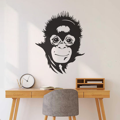 Fine Carving Stickers Monkey Nursery Animals Baby Waterproof