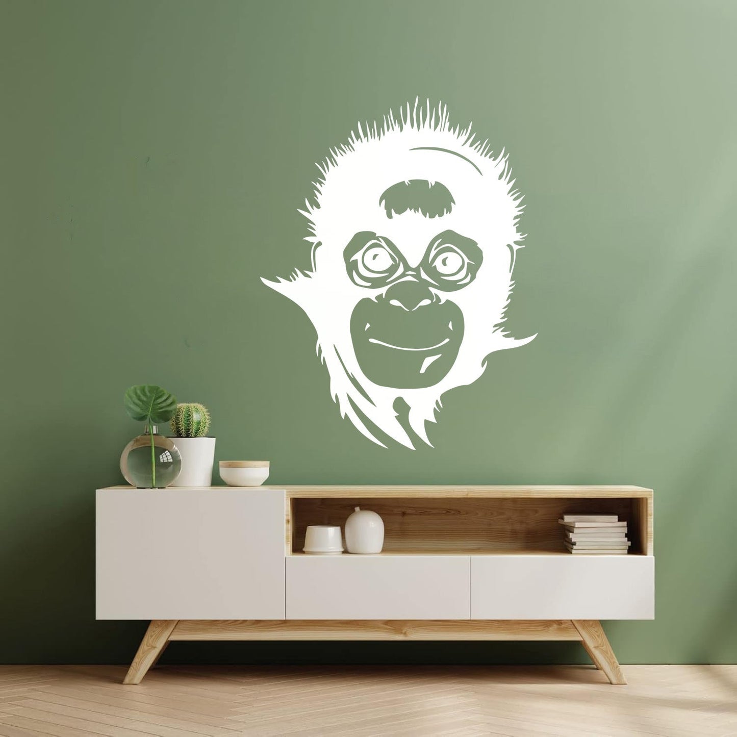 Fine Carving Stickers Monkey Nursery Animals Baby Waterproof
