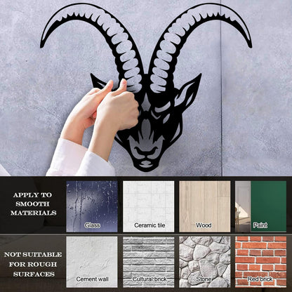 Wall Stickers Mountain Goat Animal Horns Head It Won'T Fall Off
