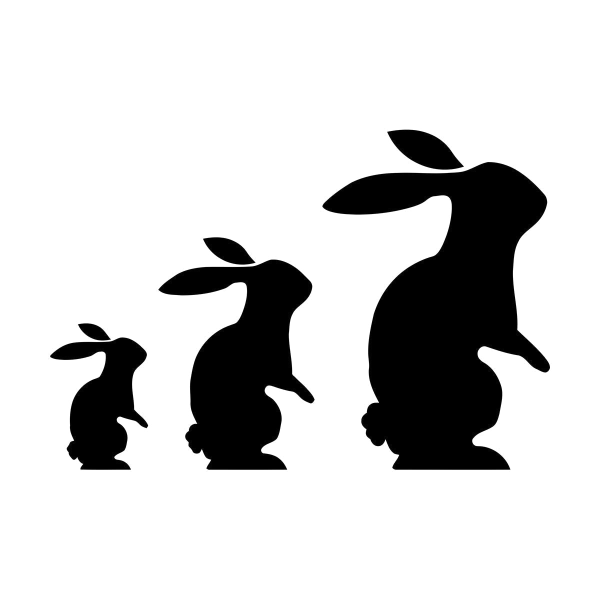 Engraving Stickers Rabbits Hares Toys Animals Play Friendship Art Decoration