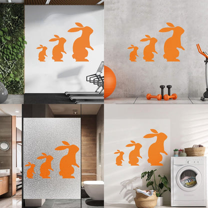 Engraving Stickers Rabbits Hares Toys Animals Play Friendship Art Decoration