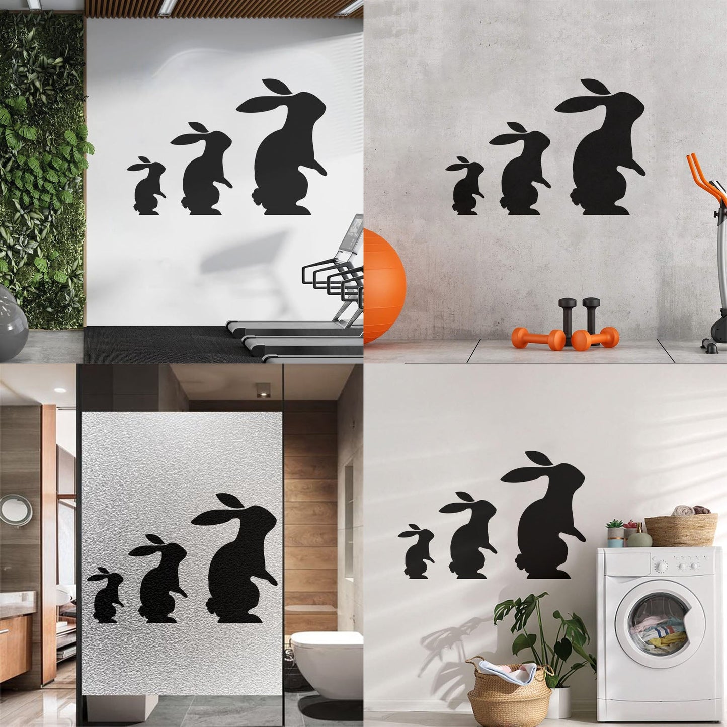 Engraving Stickers Rabbits Hares Toys Animals Play Friendship Art Decoration