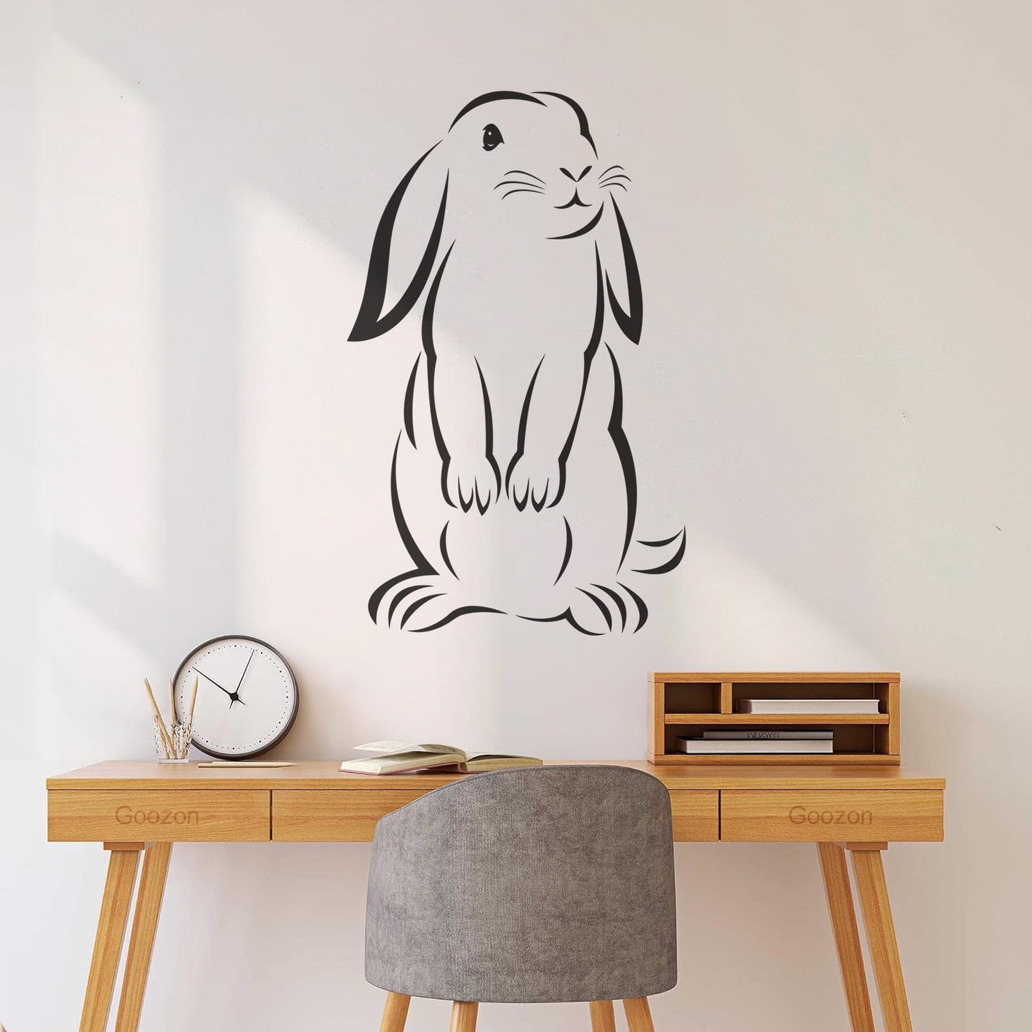 Rabbit Cute Animal Nursery Paws Lettering Decals Wall Beautification