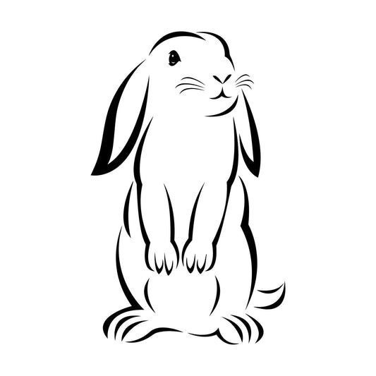 Rabbit Cute Animal Nursery Paws Lettering Decals Wall Beautification