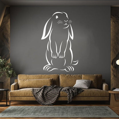 Rabbit Cute Animal Nursery Paws Lettering Decals Wall Beautification