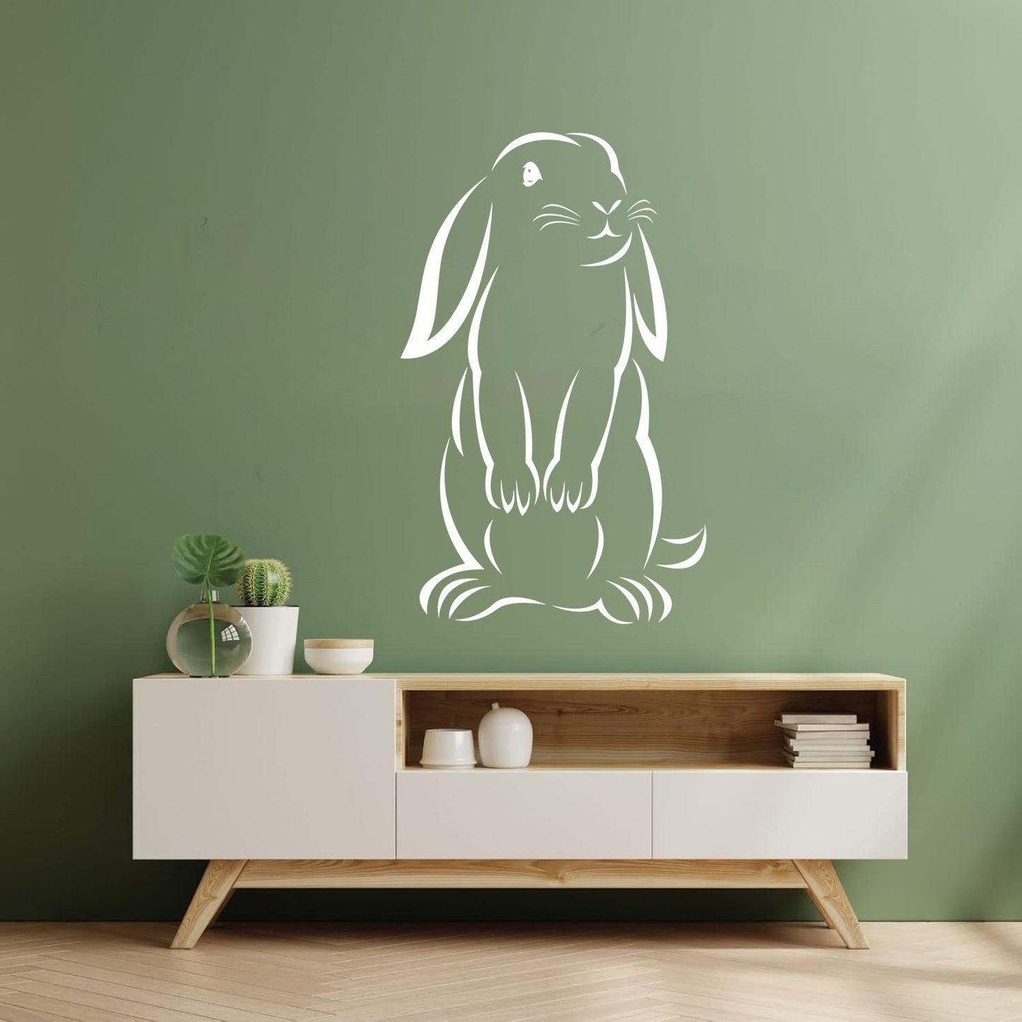 Rabbit Cute Animal Nursery Paws Lettering Decals Wall Beautification