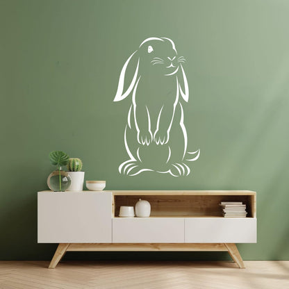 Rabbit Cute Animal Nursery Paws Lettering Decals Wall Beautification