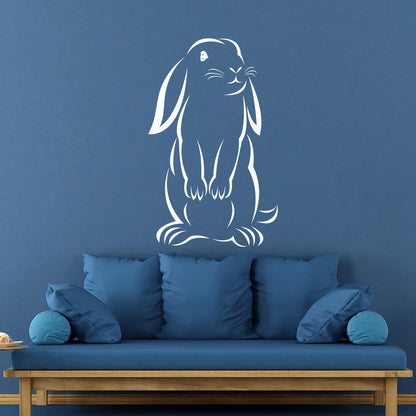 Rabbit Cute Animal Nursery Paws Lettering Decals Wall Beautification