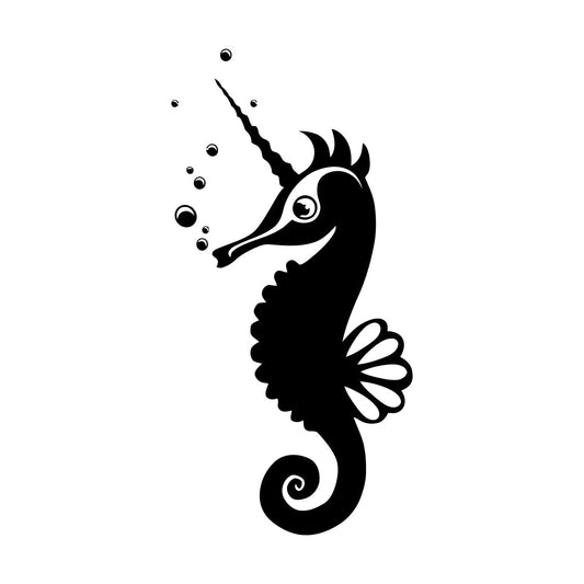 Lettering Stickers Seahorse Marine Animal Sea Bubbles Kids Window Decals