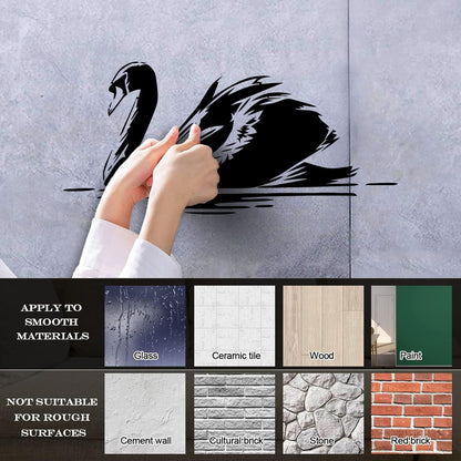 Swan Beautiful Bird Animal Vinyl Wall Stickers Store Decoration