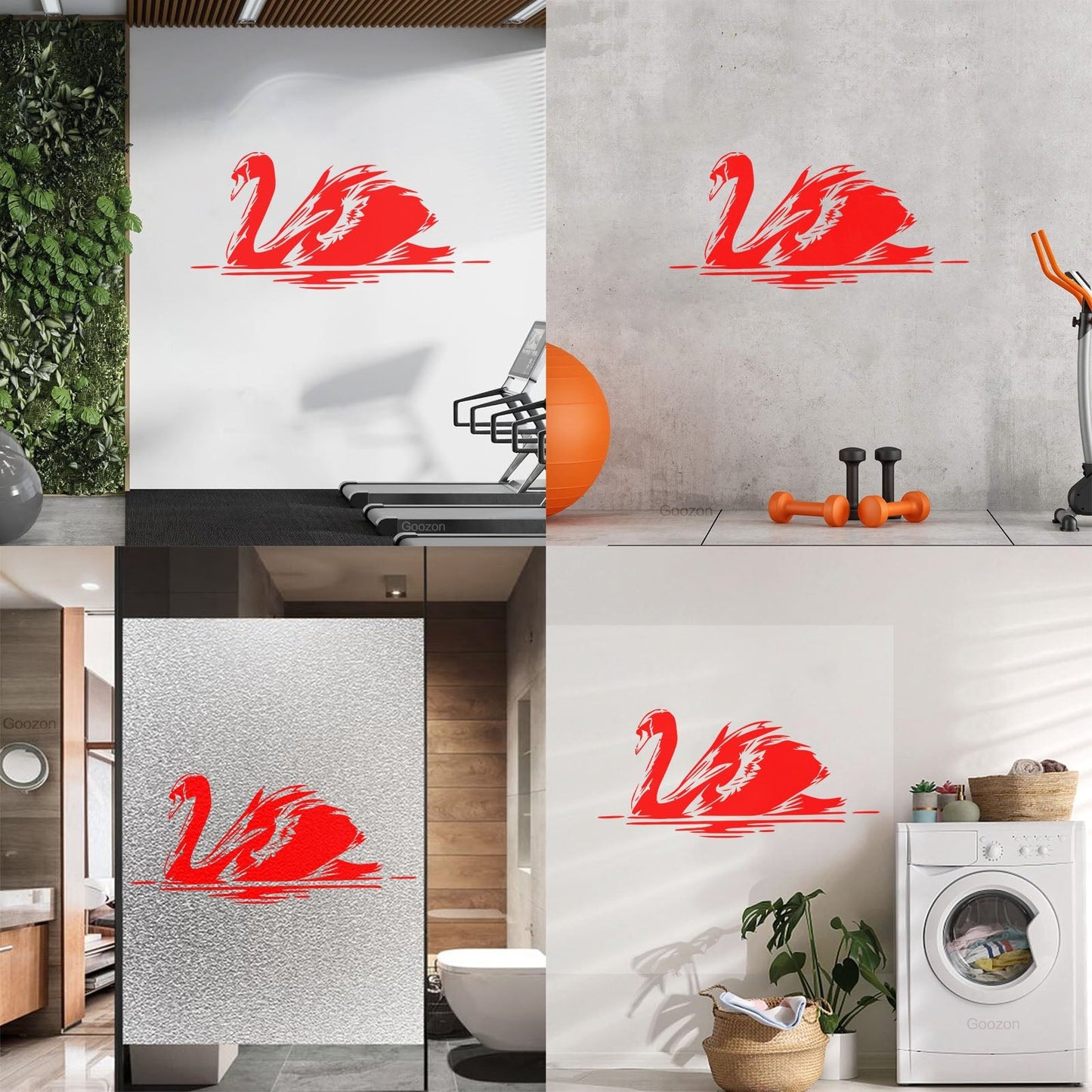 Swan Beautiful Bird Animal Vinyl Wall Stickers Store Decoration