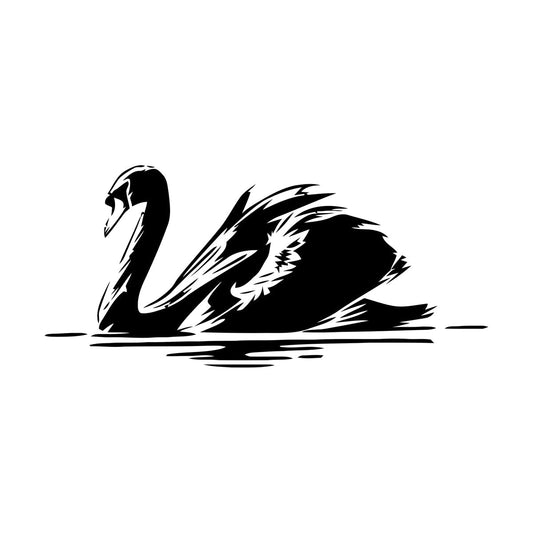Swan Beautiful Bird Animal Vinyl Wall Stickers Store Decoration