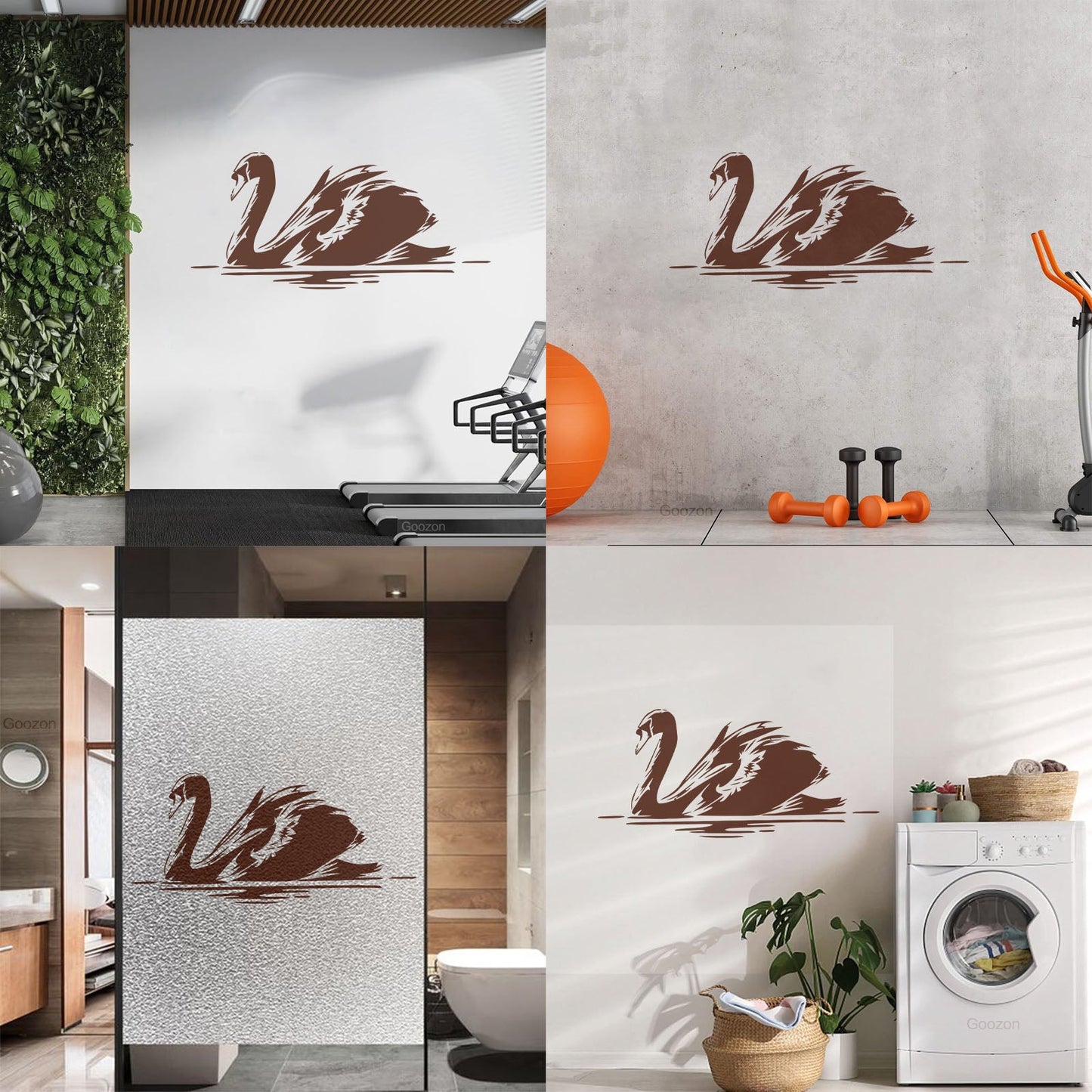 Swan Beautiful Bird Animal Vinyl Wall Stickers Store Decoration