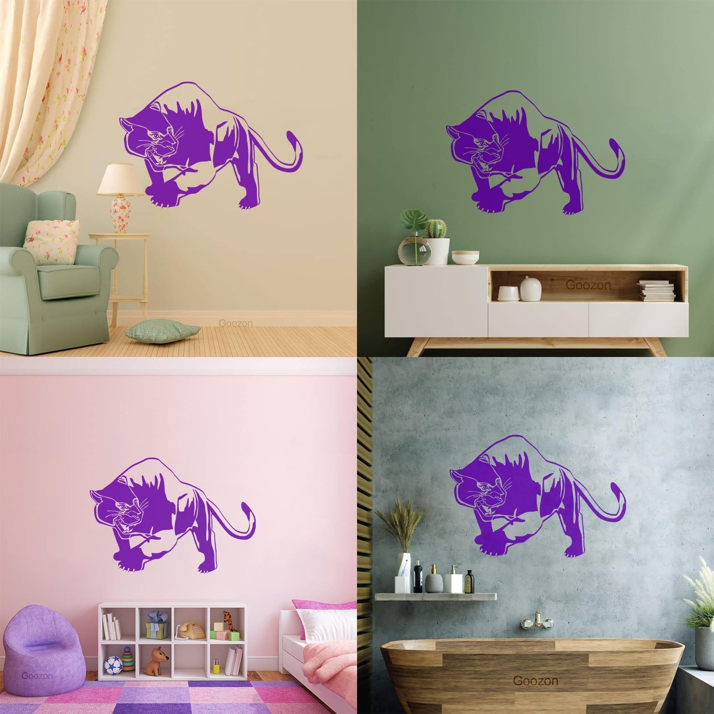 Vinyl Wall Decals Tiger Panther Predator Animal Tribal Removable Without Leaving Glue