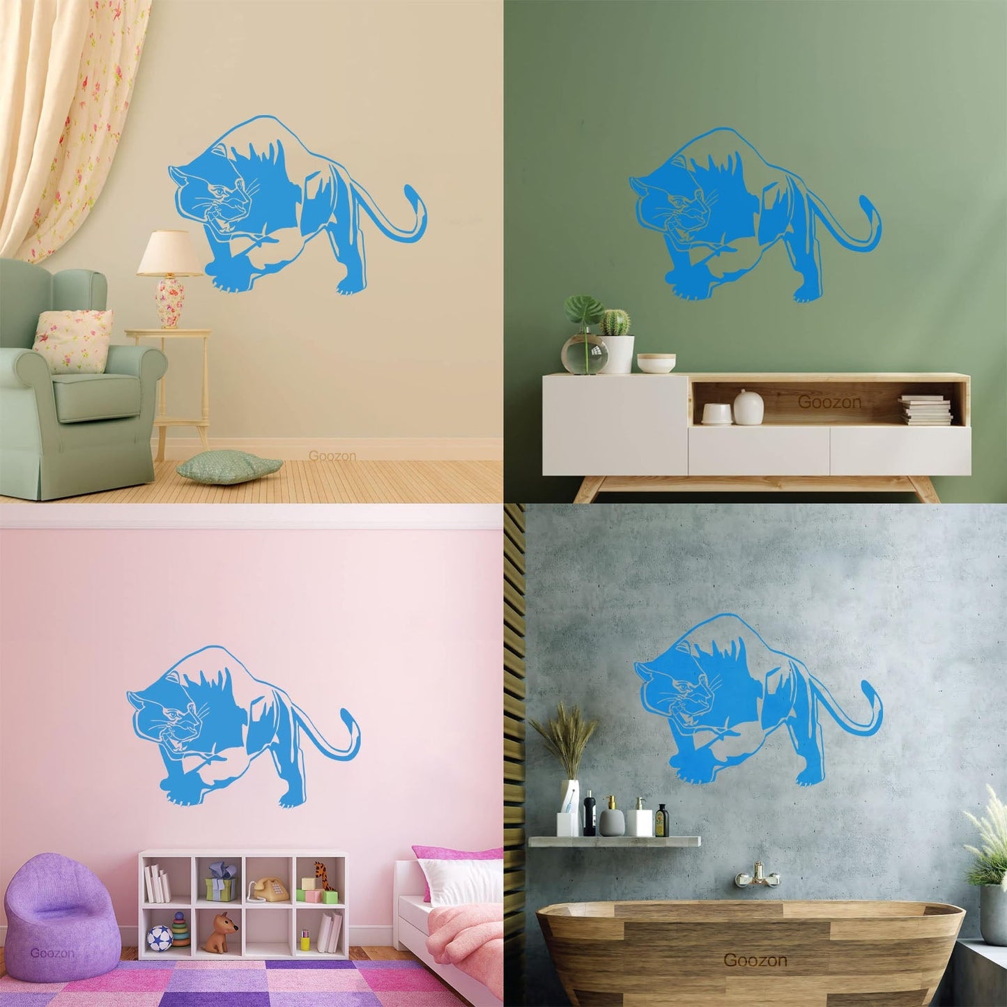 Vinyl Wall Decals Tiger Panther Predator Animal Tribal Removable Without Leaving Glue