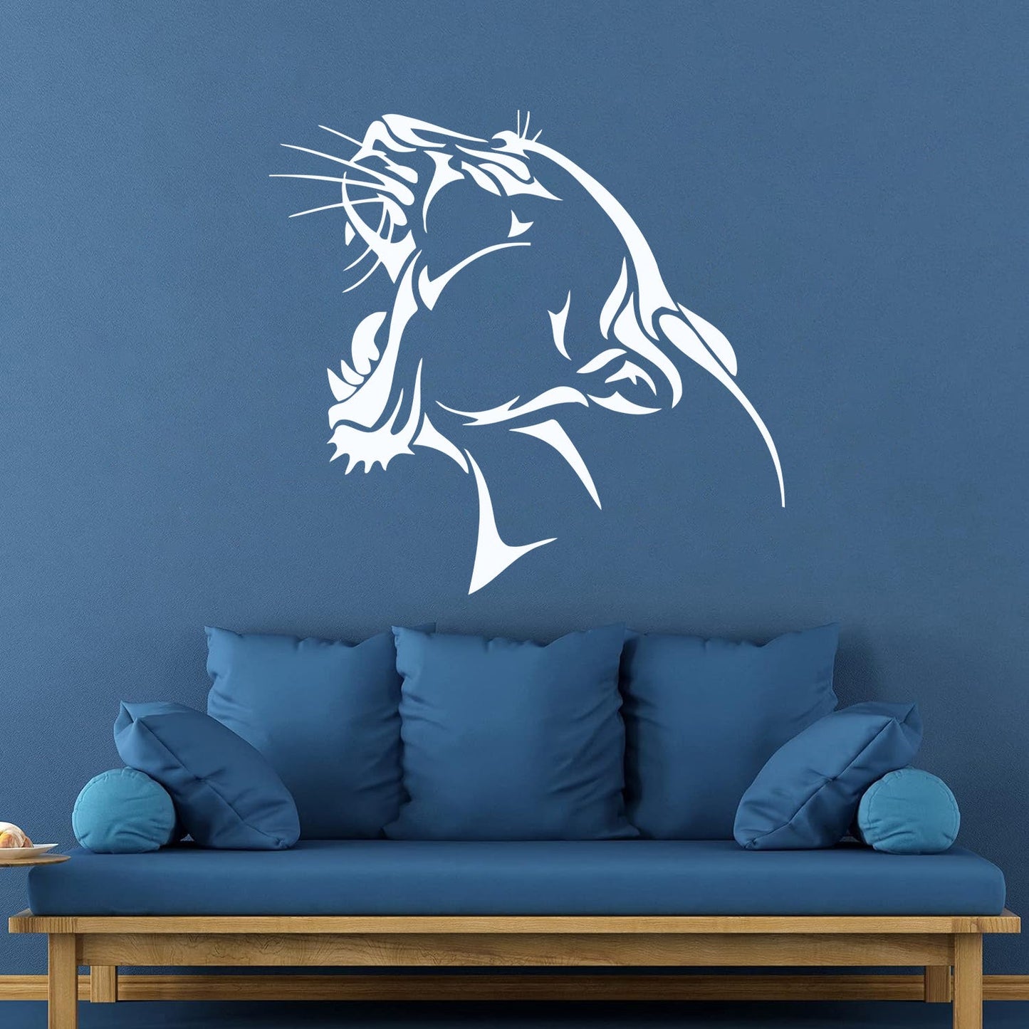 Engraving Decals Tiger Roar Head Side View Tribal Animal Self Adhesive