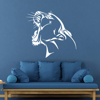 Engraving Decals Tiger Roar Head Side View Tribal Animal Self Adhesive