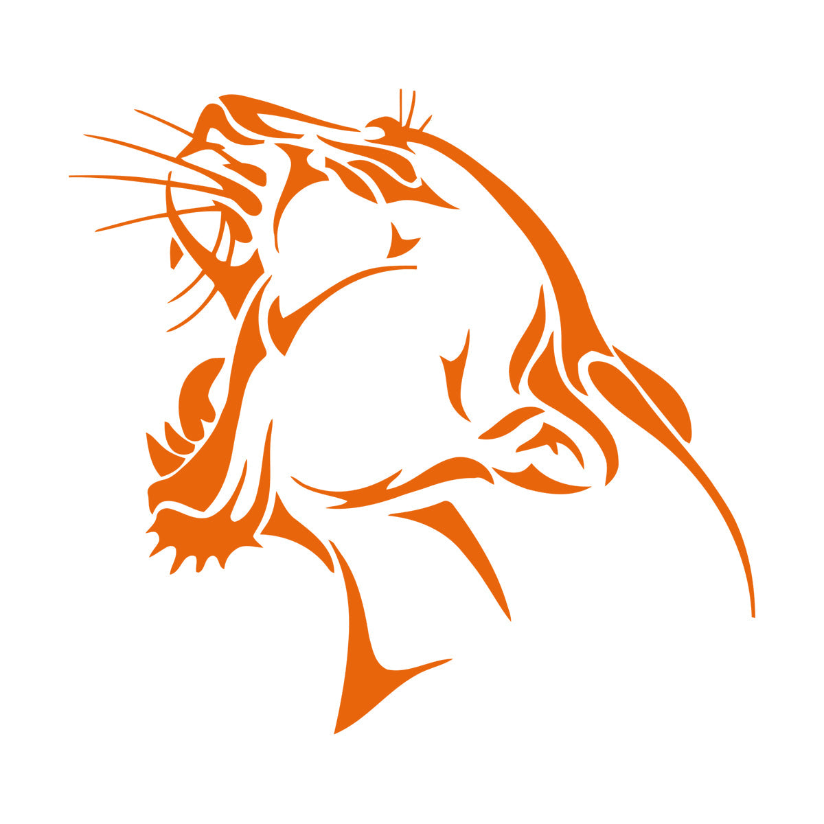 Engraving Decals Tiger Roar Head Side View Tribal Animal Self Adhesive