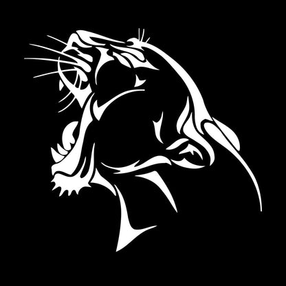 Engraving Decals Tiger Roar Head Side View Tribal Animal Self Adhesive