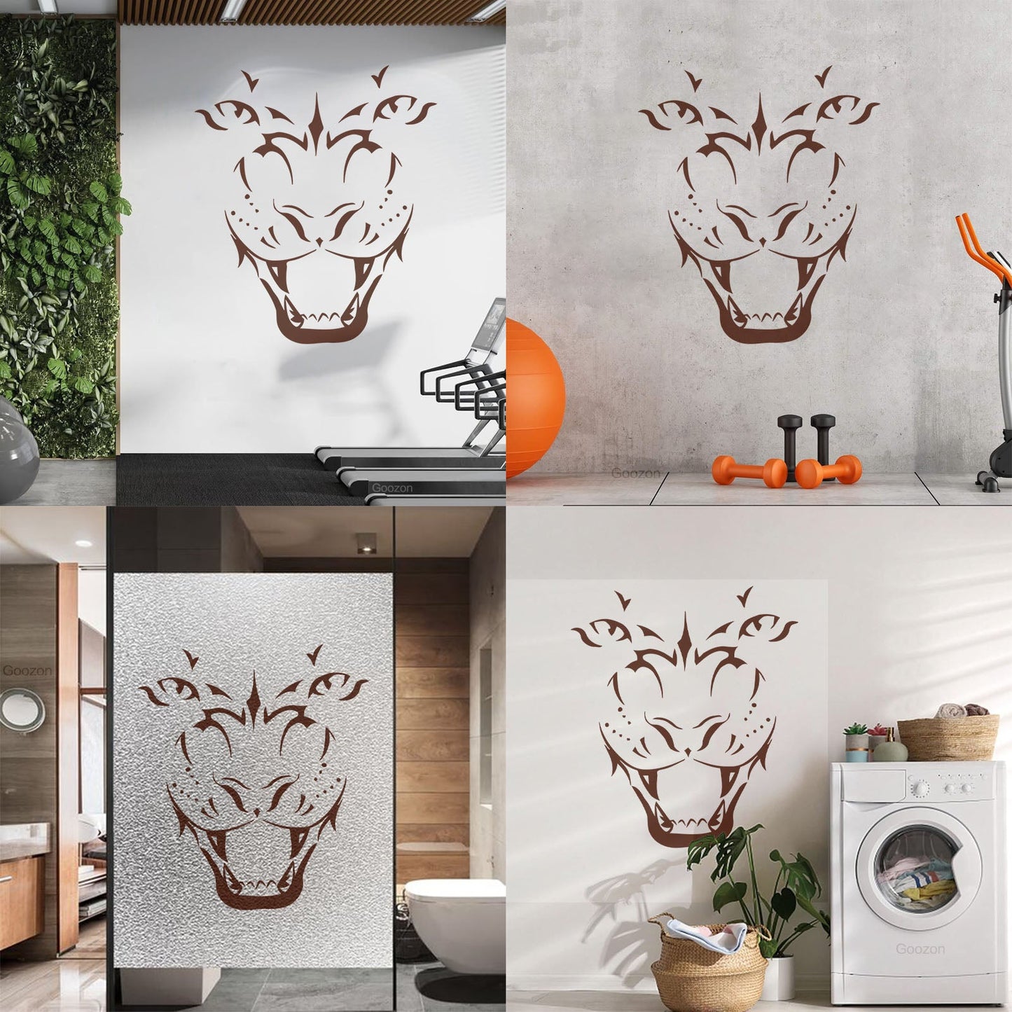 Mural And Wall Vinyl Decal Tiger Grin Animal Predator Tribal Do Not Damage The Wall Surface