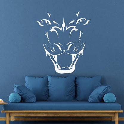 Mural And Wall Vinyl Decal Tiger Grin Animal Predator Tribal Do Not Damage The Wall Surface