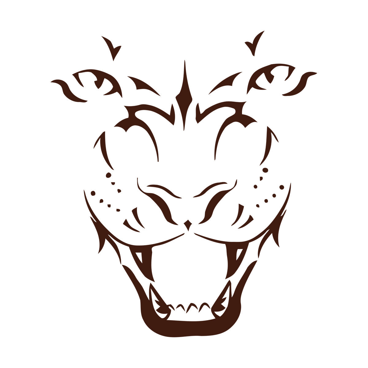 Mural And Wall Vinyl Decal Tiger Grin Animal Predator Tribal Do Not Damage The Wall Surface