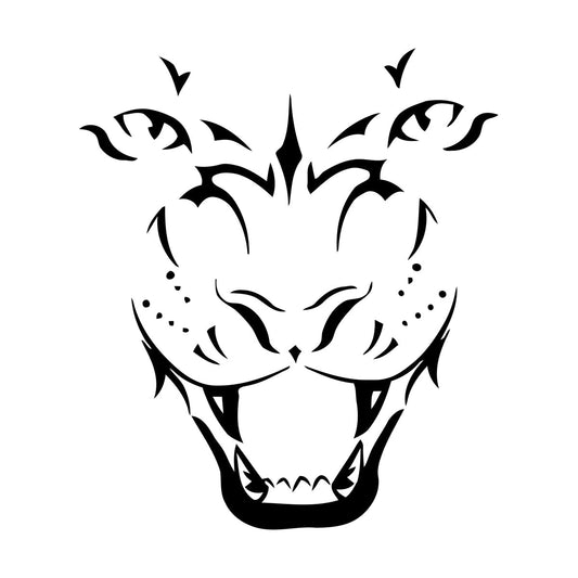 Mural And Wall Vinyl Decal Tiger Grin Animal Predator Tribal Do Not Damage The Wall Surface