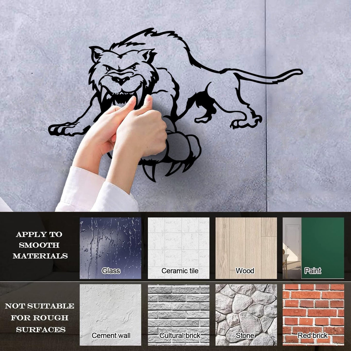 Wall Stickers Paster Paper Tiger Nursery Animal Tribal Predator Kids Multi Color Selection