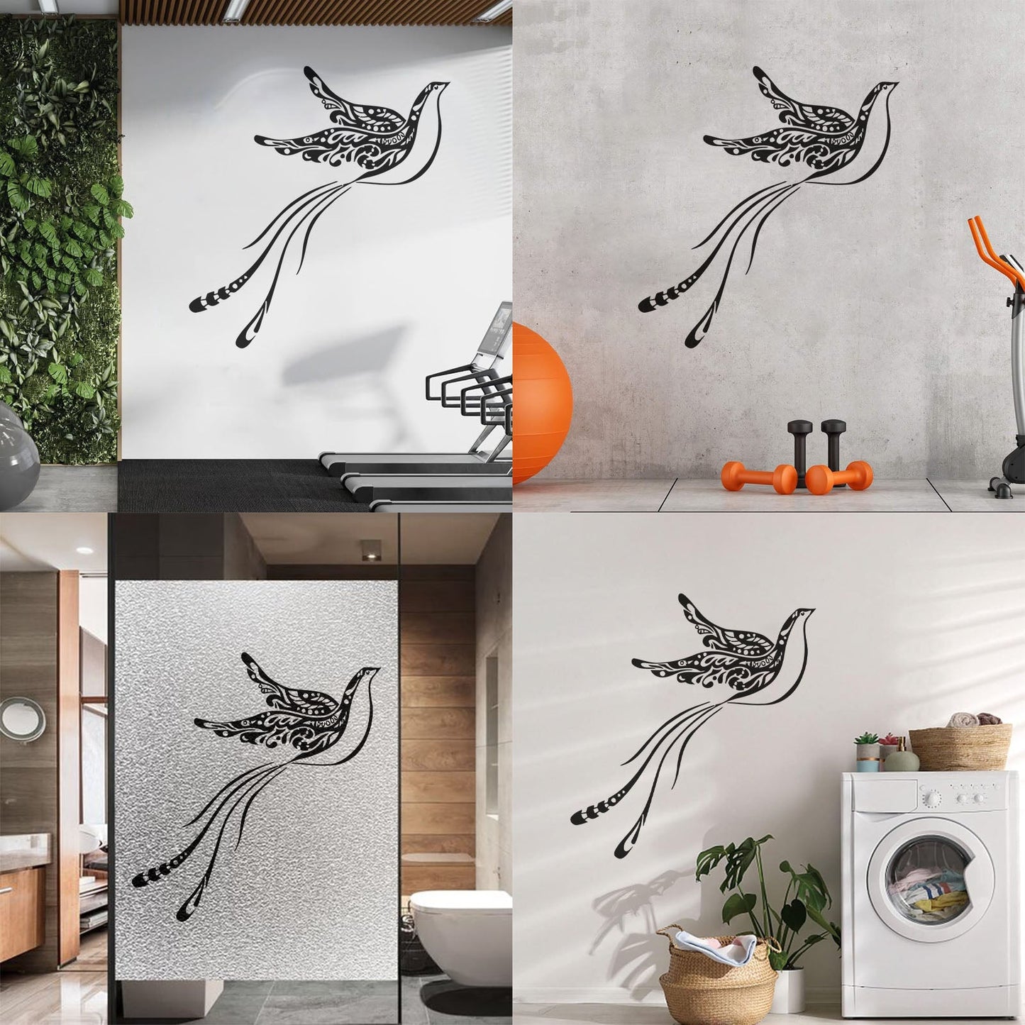 Wall Vinyl Sticker Decor Tribal Bird Peacock Animal Equipped With Transfer Film Kit