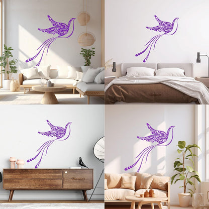 Wall Vinyl Sticker Decor Tribal Bird Peacock Animal Equipped With Transfer Film Kit