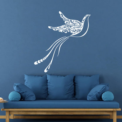 Wall Vinyl Sticker Decor Tribal Bird Peacock Animal Equipped With Transfer Film Kit