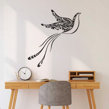 Wall Vinyl Sticker Decor Tribal Bird Peacock Animal Equipped With Transfer Film Kit