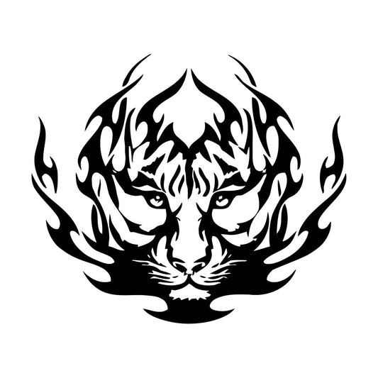 Tribal Tiger Flames Animals Wall Decals Pvc Can Modify And Add Information