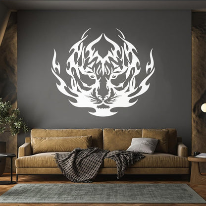 Tribal Tiger Flames Animals Wall Decals Pvc Can Modify And Add Information