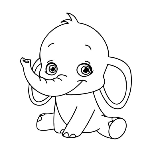 Mural And Wall Vinyl Decal Baby Elephant Cute Animal Children Tattoo Culture