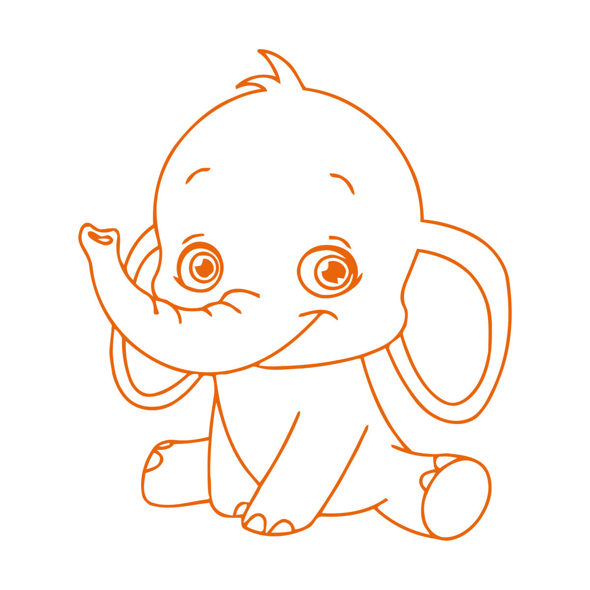 Mural And Wall Vinyl Decal Baby Elephant Cute Animal Children Tattoo Culture