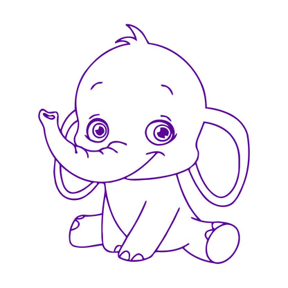 Mural And Wall Vinyl Decal Baby Elephant Cute Animal Children Tattoo Culture