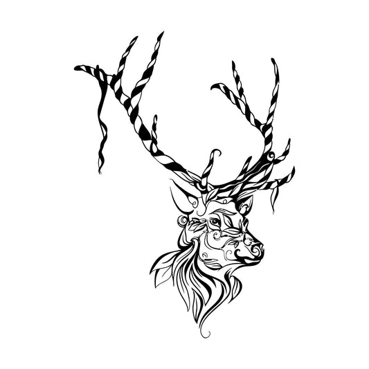 Wall Vinyl Sticker Decor Christmas Deer Animal Reindeer Tribal Self Adhesive